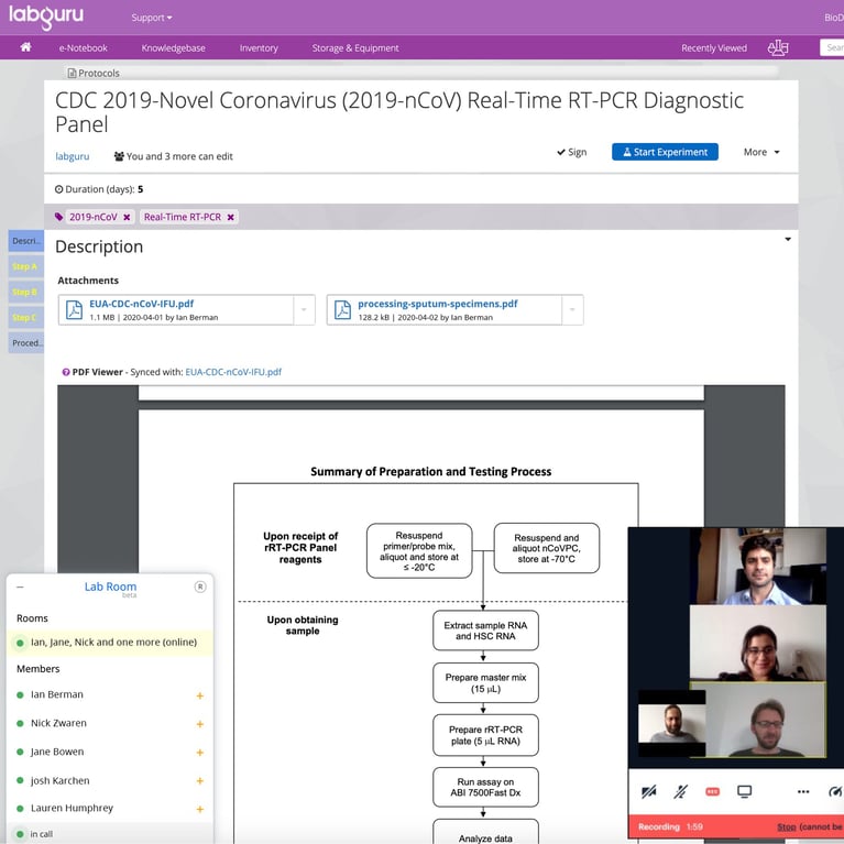 Labguru Integrates Free Video Conferencing & Documenting Tool to Support Remote Lab Collaboration During COVID-19